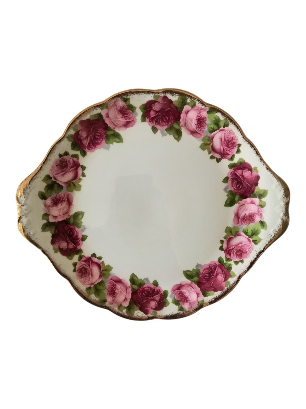 Royal Albert Pink Rose Gold-Trim Serving Platter